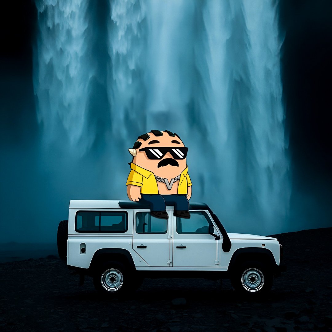 VARKI at a waterfall